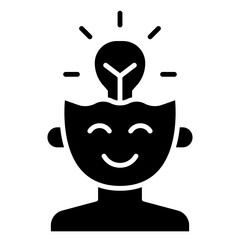 Creative icon in glyph style