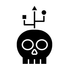 Hacking icon in glyph style