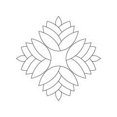 Water lily in editable stroke doodle contour vector illustration