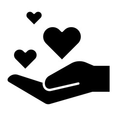 Care icon in glyph style