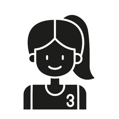 Basketball player icon in glyph style