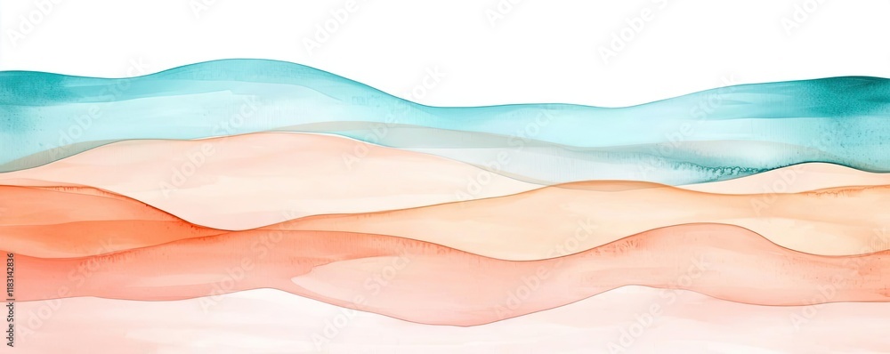 Aufkleber Watercolor abstract background concept. Abstract watercolor waves in soothing colors create a serene and calming atmosphere.