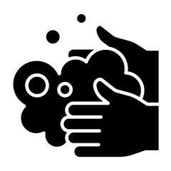 Washing hands icon in glyph style