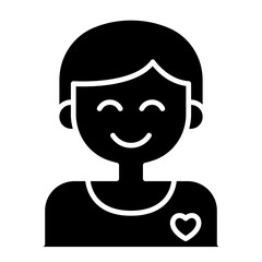 Boyfriend icon in glyph style