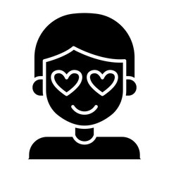 Boyfriend icon in glyph style