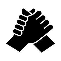 Hold hands icon in glyph style