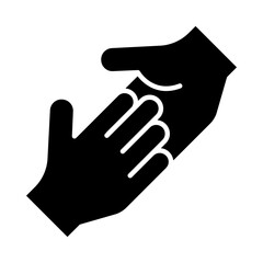 Hold hands icon in glyph style