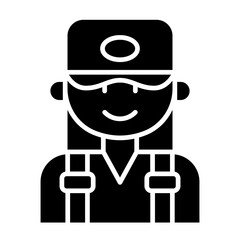 Backpacker icon in glyph style