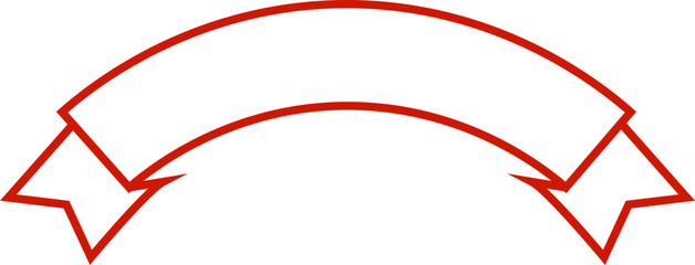 Ribbon banner bow colorful icon. Decoration line vector isolated on transparent background. Element symbol for award, gift, flag, frame, poster, promotion, art, modern and more