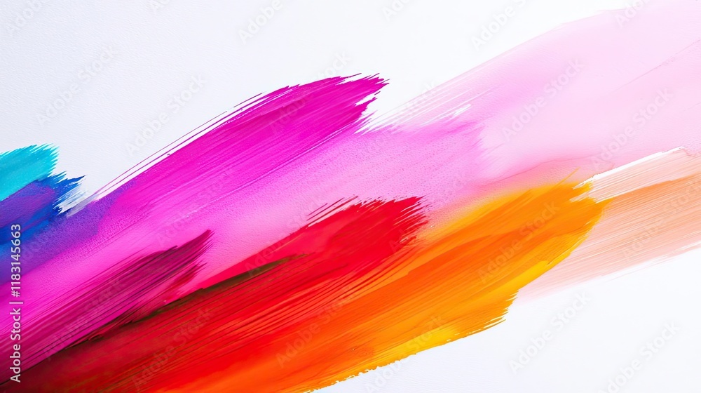 Poster watercolor abstract background concept. vibrant and colorful abstract paint strokes on a white canva