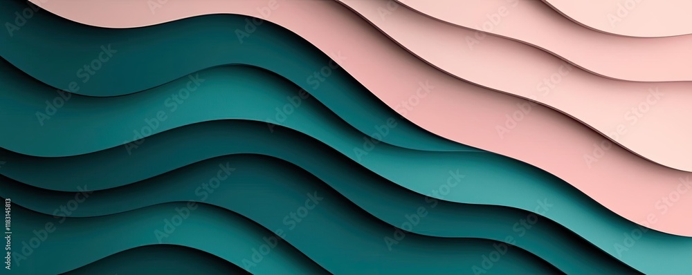 Poster Layer abstract background concept. Elegant layered abstract design featuring wavy lines in soothing colors.