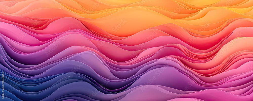 Poster Layer abstract background concept. Abstract colorful wave pattern with vibrant hues for artistic design purposes.