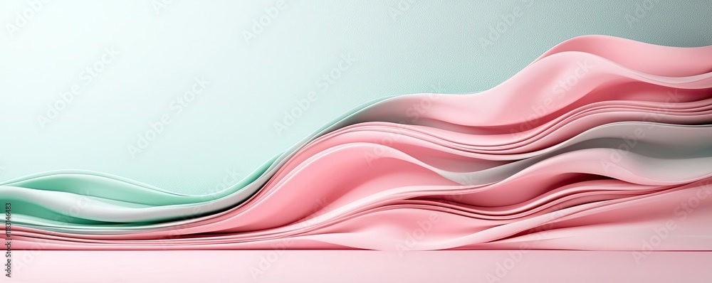 Aufkleber Layer abstract background concept. Abstract layered paper design in calming pastel colors creates visual harmony.