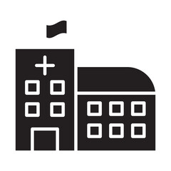 Obraz premium Hospital building icon in glyph style