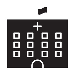 Obraz premium Hospital building icon in glyph style