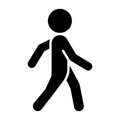 Walking icon in glyph style