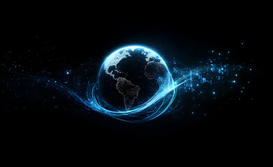 Obraz premium Digital Globe: A Futuristic Vision of Global Connectivity