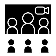 Video conference icon in glyph style