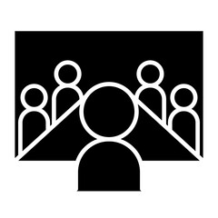 Video conference icon in glyph style