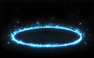 Glowing Blue Circle Abstract Background