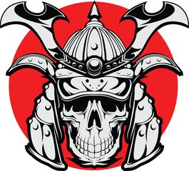 skull samurai vector