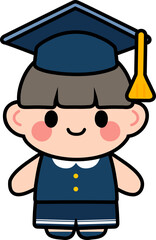 graduating children's character in a school hat