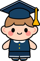 graduating children's character in a school hat