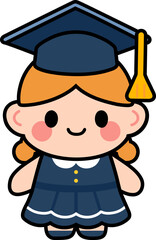 graduating children's character in a school hat