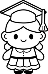 graduating children's character in a school hat