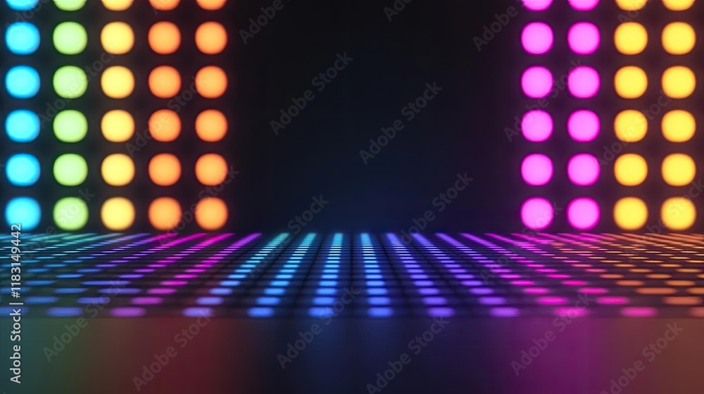 Poster matrix abstract background idea. vibrant neon lights create a stunning backdrop for creative project