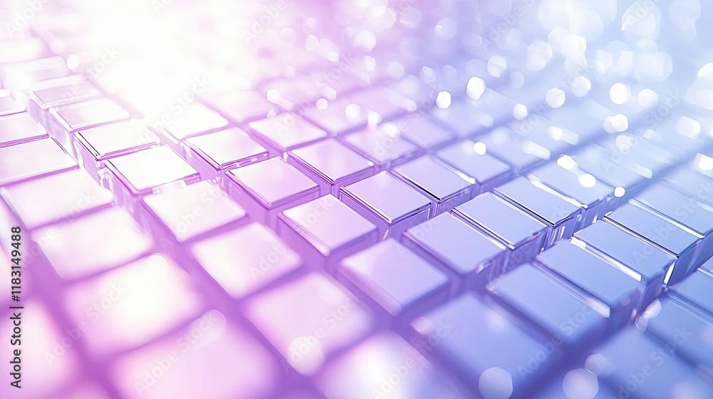 Poster Matrix abstract background idea. Abstract design featuring light reflections on a grid of colorful cubes.