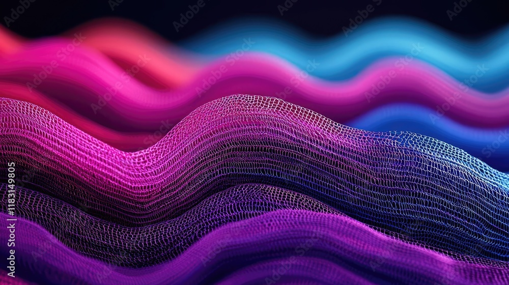 Poster Layer abstract background concept. Abstract waves in vibrant colors creating a visually stunning composition.