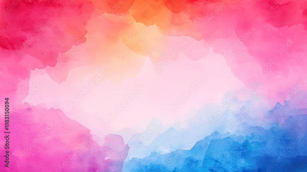 Fototapete Watercolor abstract background concept. Colorful watercolor background with soft gradients and abstract patterns for creative projects.