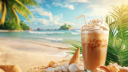 Iced Coffee by the Beach: A Tropical Summer Dream