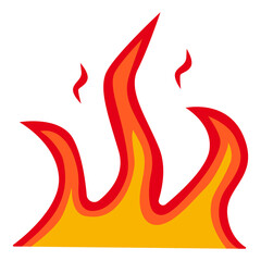 Cartoon Flame Illustration. Red and Yellow Flame. Isolated Vector Graphic in Flat Style.