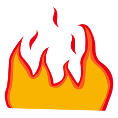 Cartoon Flame Illustration. Red and Yellow Flame. Isolated Vector Graphic in Flat Style.
