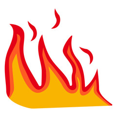 Cartoon Flame Illustration. Red and Yellow Flame. Isolated Vector Graphic in Flat Style.