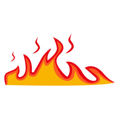 Cartoon Flame Illustration. Red and Yellow Flame. Isolated Vector Graphic in Flat Style.