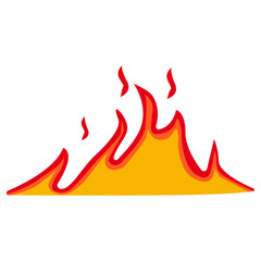 Cartoon Flame Illustration. Red and Yellow Flame. Isolated Vector Graphic in Flat Style.