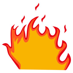 Cartoon Flame Illustration. Red and Yellow Flame. Isolated Vector Graphic in Flat Style.