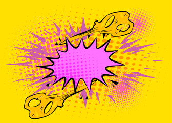 Cartoon pink and yellow background, comic book backdrop. Retro vector comics pop art design. © noravector