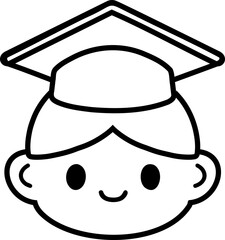graduating children's character in a school hat