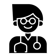 Doctor icon in glyph style