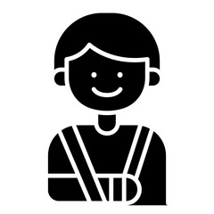 Broken arm icon in glyph style