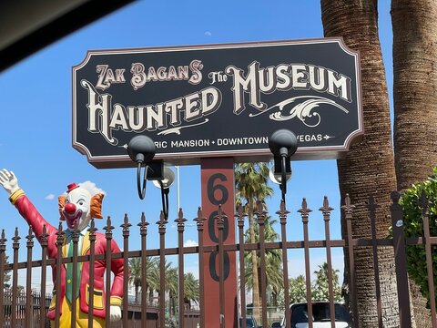 Las Vegas, NV - USA - October 17, 2024 - Exterior sign at Zak Bagan's Haunted Museum