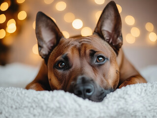Stunning Close-Up of a Bull Terrier: Captivating Details Highlighted Against a Pristine Background