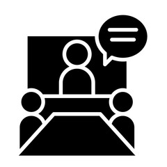 Online conference icon in glyph style