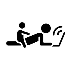 Work from home icon in glyph style