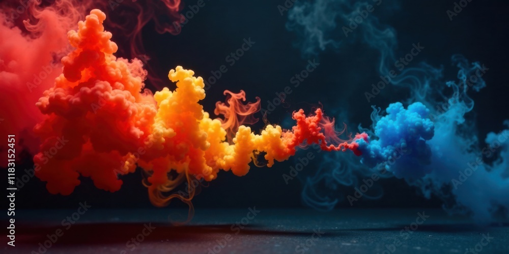 Aufkleber abstract colorful ink swirls in dark background a vibrant composition of fluid art