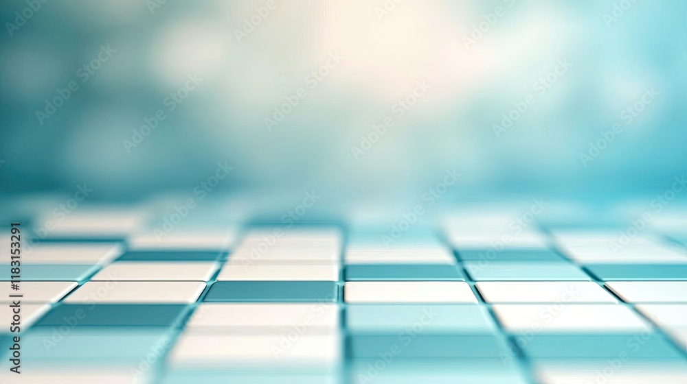 Aufkleber Matrix abstract background idea. A close-up view of a patterned surface with soft blue hues and blurred background effects.